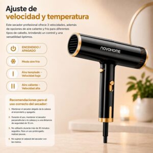 NovoHome Secador De Pelo 1600W
